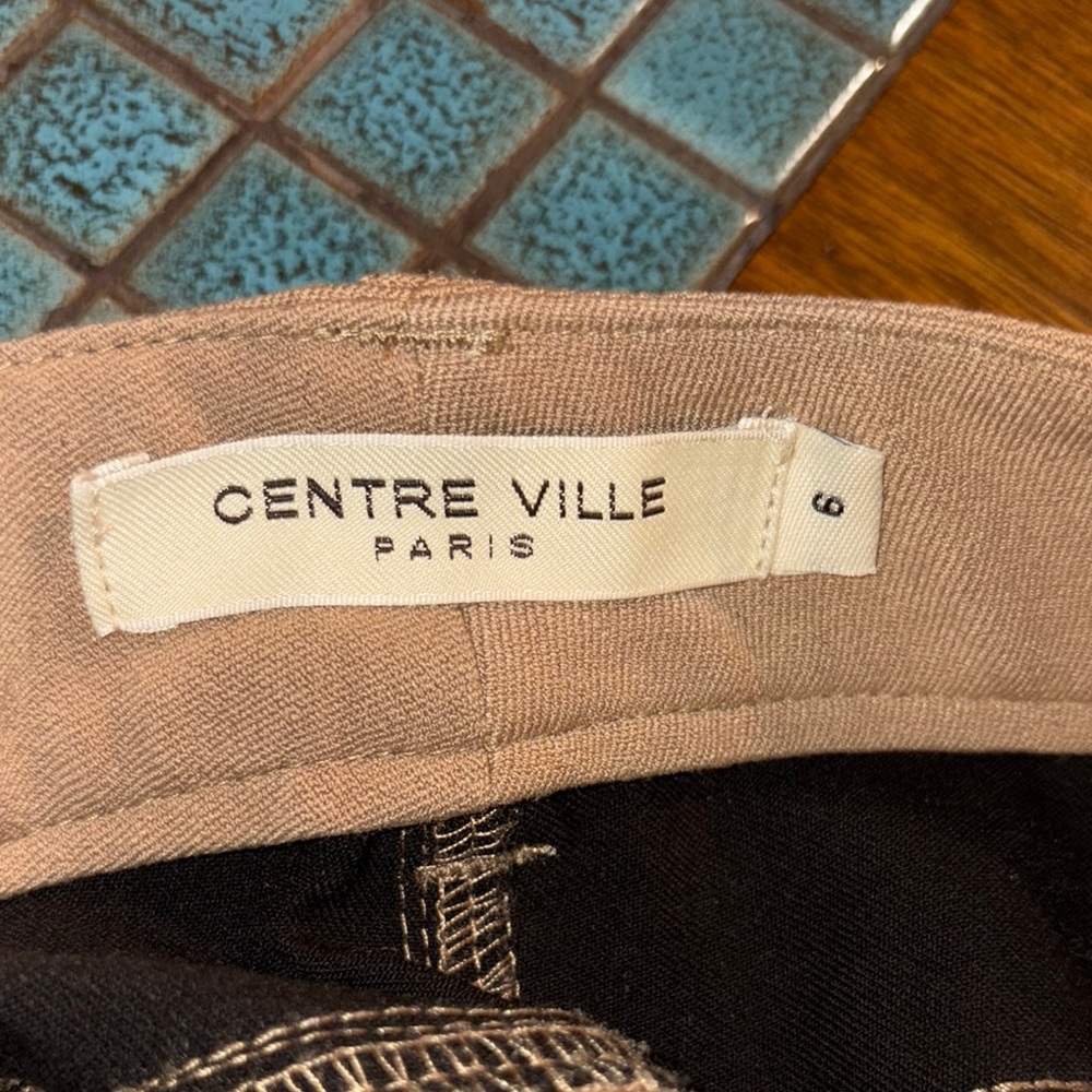 Centre Ville Paris Tan Pants with Black Stripe 4 Pockets